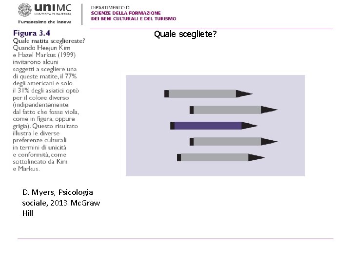 Quale scegliete? D. Myers, Psicologia sociale, 2013 Mc. Graw Hill Quale scegliete? D. Myers, Psicologia sociale, 2013 Mc. Graw Hill
