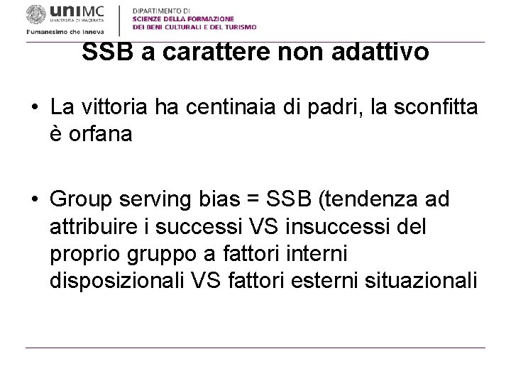 SSB a carattere non adattivo • La vittoria ha centinaia di padri, la sconfitta SSB a carattere non adattivo • La vittoria ha centinaia di padri, la sconfitta