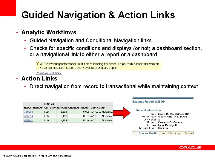 Guided Navigation & Action Links • Analytic Workflows • Guided Navigation and Conditional Navigation