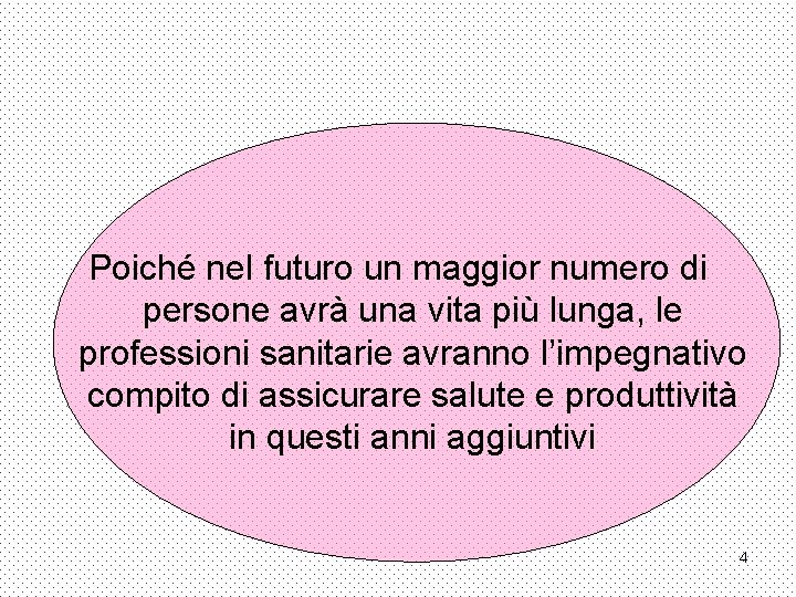 Poiché nel futuro un maggior numero di persone avrà una vita più lunga, le