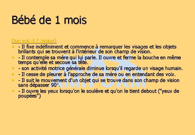 Le Dveloppement Psychomoteur De Lenfant 1 4 Mois