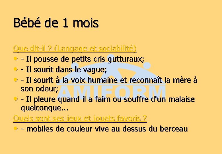 Le Dveloppement Psychomoteur De Lenfant 1 4 Mois