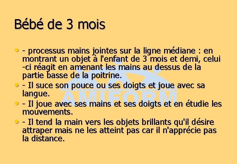 Le Dveloppement Psychomoteur De Lenfant 1 4 Mois