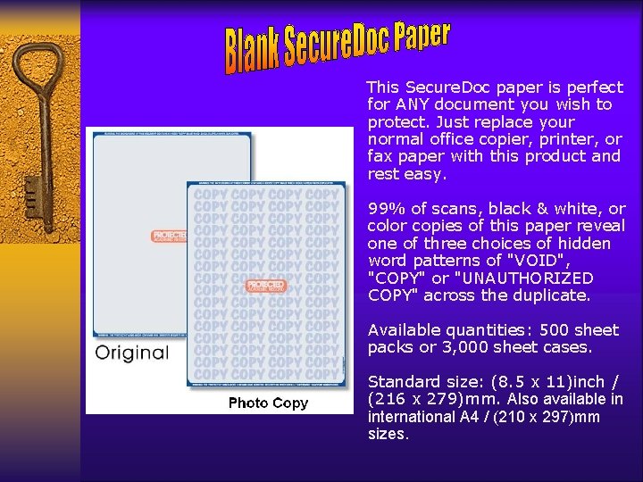 This Secure. Doc paper is perfect for ANY document you wish to protect. Just