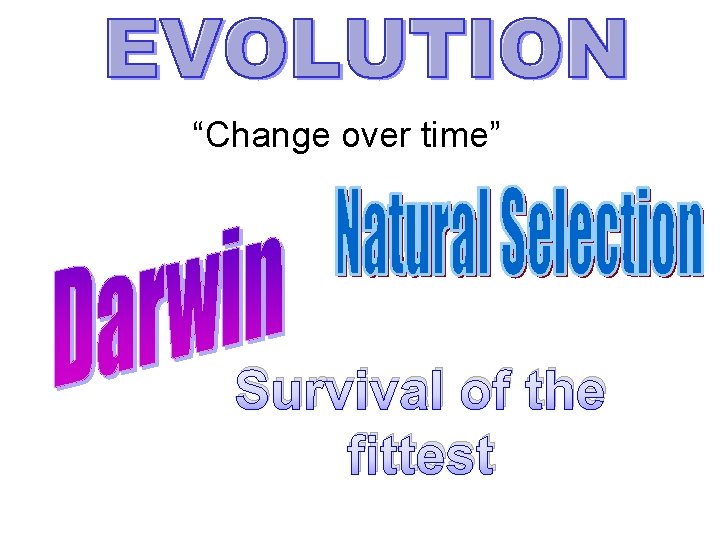 “Change over time” Survival of the fittest 