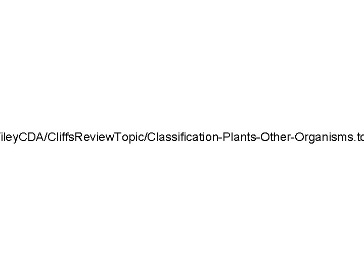 Wiley. CDA/Cliffs. Review. Topic/Classification-Plants-Other-Organisms. to 