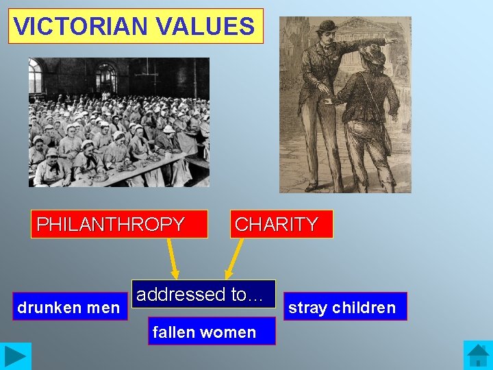 VICTORIAN VALUES PHILANTHROPY drunken men CHARITY addressed to… fallen women stray children 