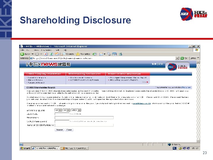 Shareholding Disclosure 23 