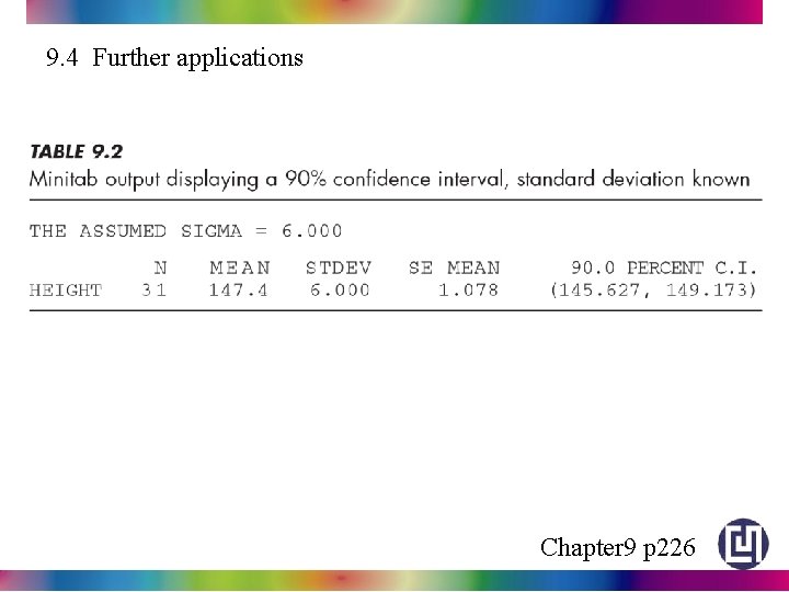 9. 4 Further applications Chapter 9 p 226 