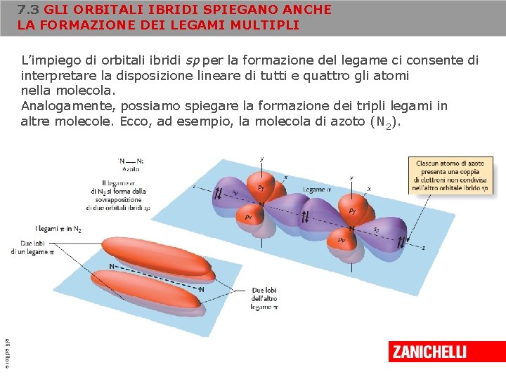7. 3 GLI ORBITALI IBRIDI SPIEGANO ANCHE LA FORMAZIONE DEI LEGAMI MULTIPLI L’impiego di