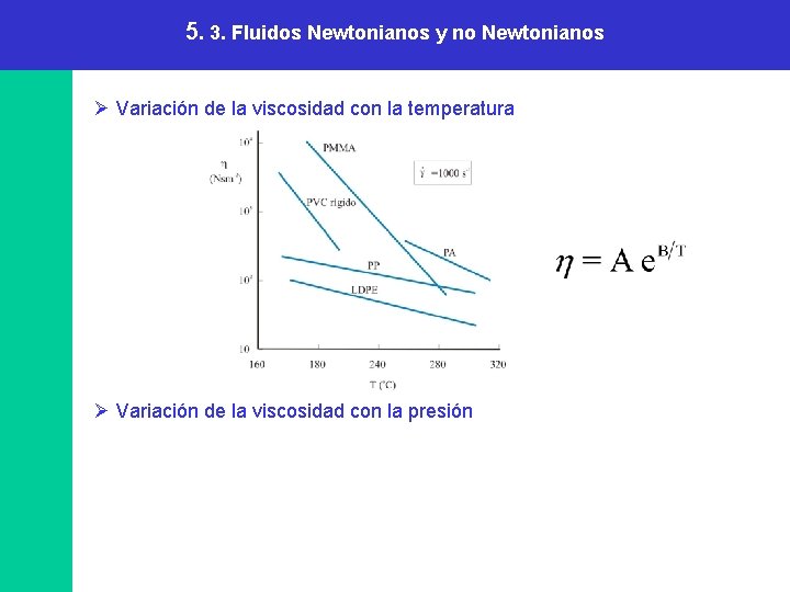 5. 3. Fluidos Newtonianos y no Newtonianos Ø Variación de la viscosidad con la 5. 3. Fluidos Newtonianos y no Newtonianos Ø Variación de la viscosidad con la