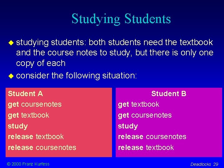 Studying Students studying students: both students need the textbook and the course notes to