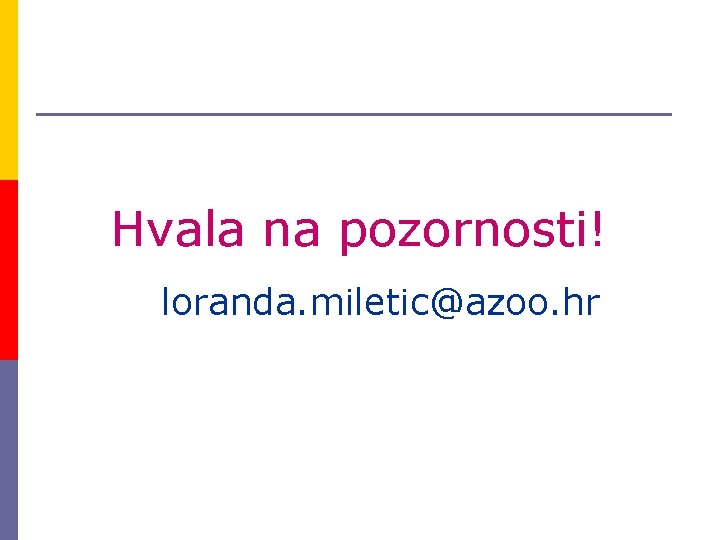 Hvala na pozornosti! loranda. miletic@azoo. hr 