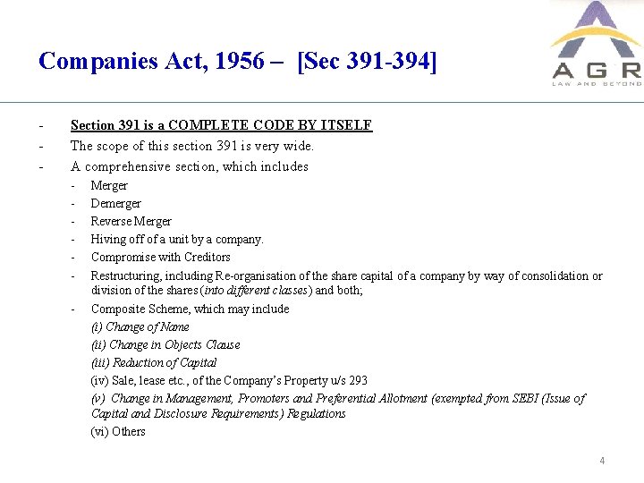 Companies Act, 1956 – [Sec 391 -394] - Section 391 is a COMPLETE CODE