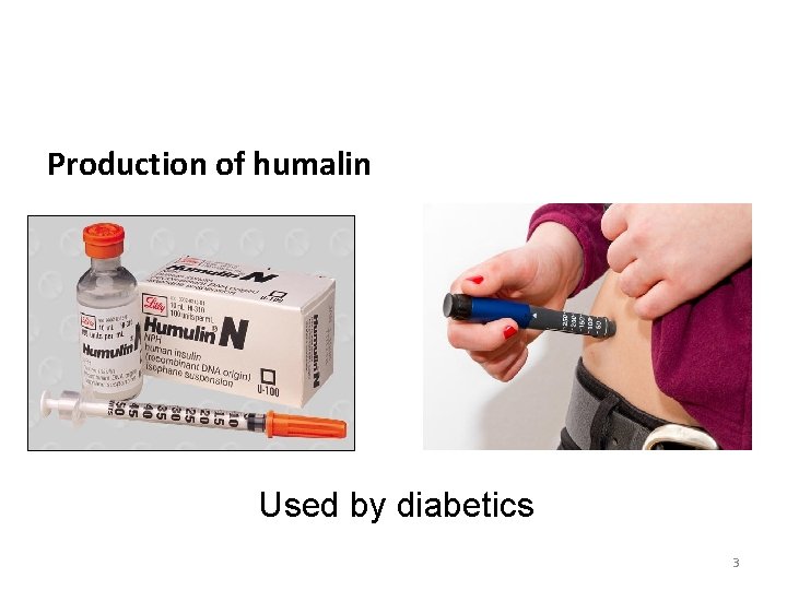 Production of humalin Used by diabetics 3 