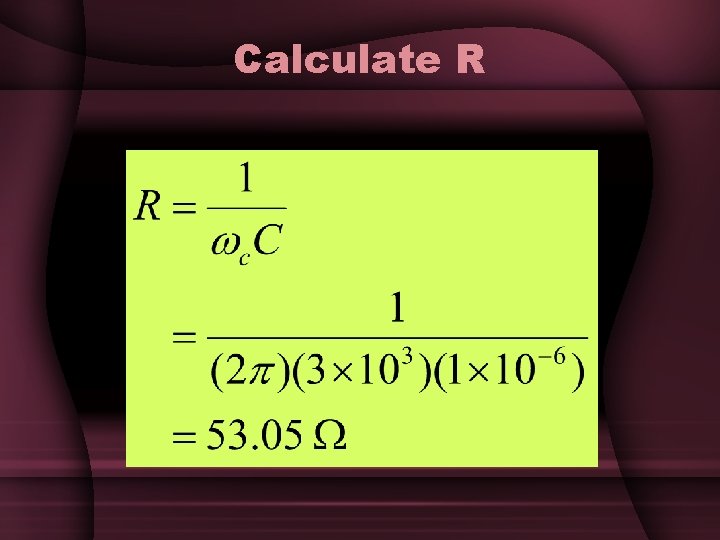 Calculate R Calculate R