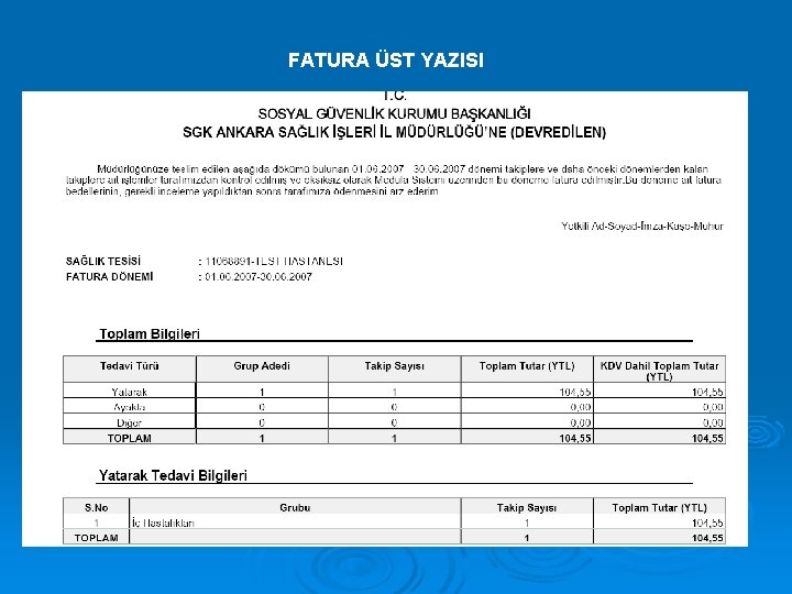 FATURA ÜST YAZISI 