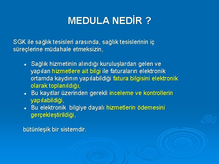 MEDULA NEDİR ? SGK ile sağlık tesisleri arasında, sağlık tesislerinin iç süreçlerine müdahale etmeksizin,