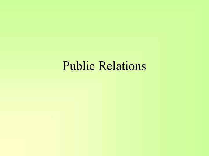 Public Relations 