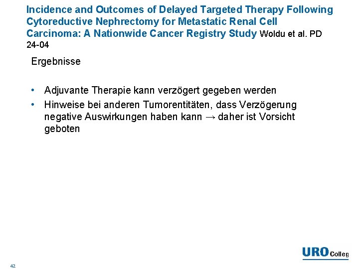 Incidence and Outcomes of Delayed Targeted Therapy Following Cytoreductive Nephrectomy for Metastatic Renal Cell