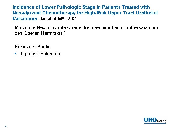 Incidence of Lower Pathologic Stage in Patients Treated with Neoadjuvant Chemotherapy for High-Risk Upper