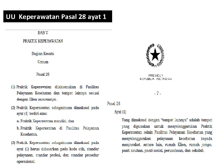 UU Keperawatan Pasal 28 ayat 1 UU Keperawatan Pasal 28 ayat 1