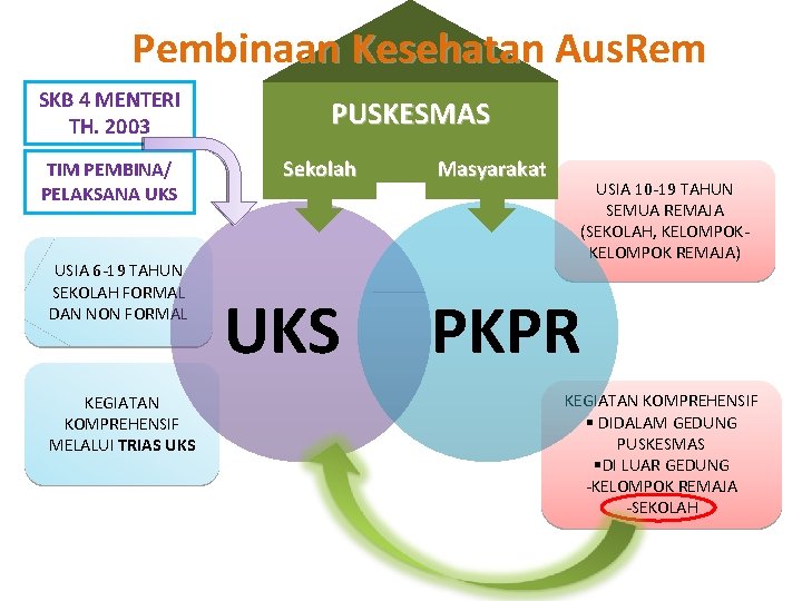 Pembinaan Kesehatan Aus. Rem SKB 4 MENTERI TH. 2003 TIM PEMBINA/ PELAKSANA UKS USIA Pembinaan Kesehatan Aus. Rem SKB 4 MENTERI TH. 2003 TIM PEMBINA/ PELAKSANA UKS USIA