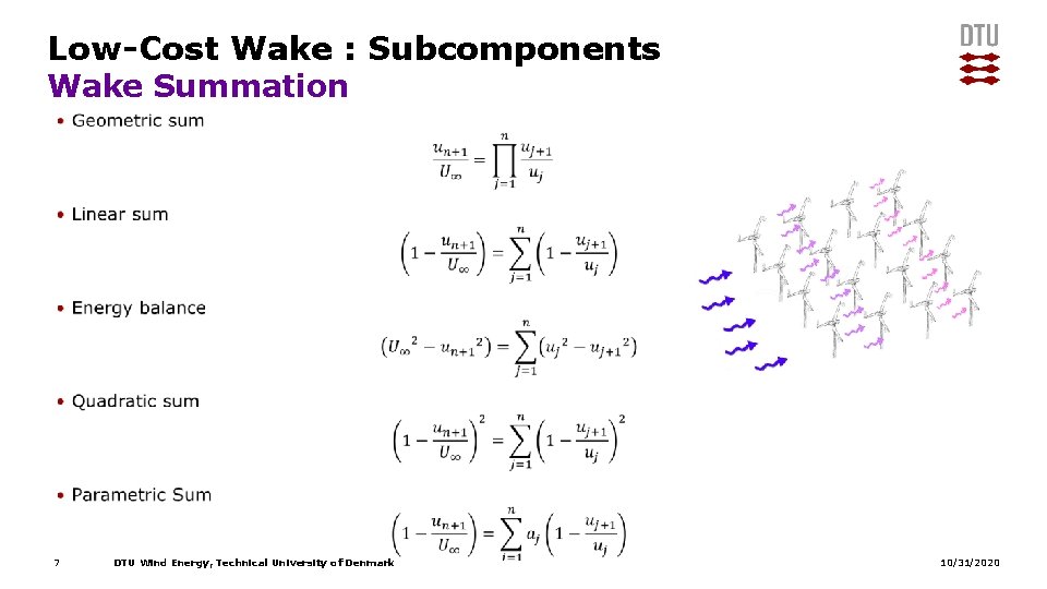 Low-Cost Wake : Subcomponents Wake Summation • 7 DTU Wind Energy, Technical University of Low-Cost Wake : Subcomponents Wake Summation • 7 DTU Wind Energy, Technical University of