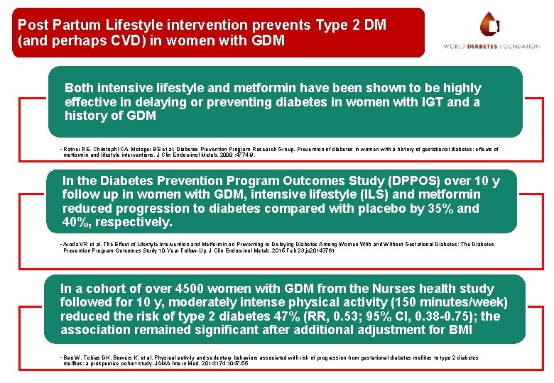 Post Partum Lifestyle intervention prevents Type 2 DM (and perhaps CVD) in women with