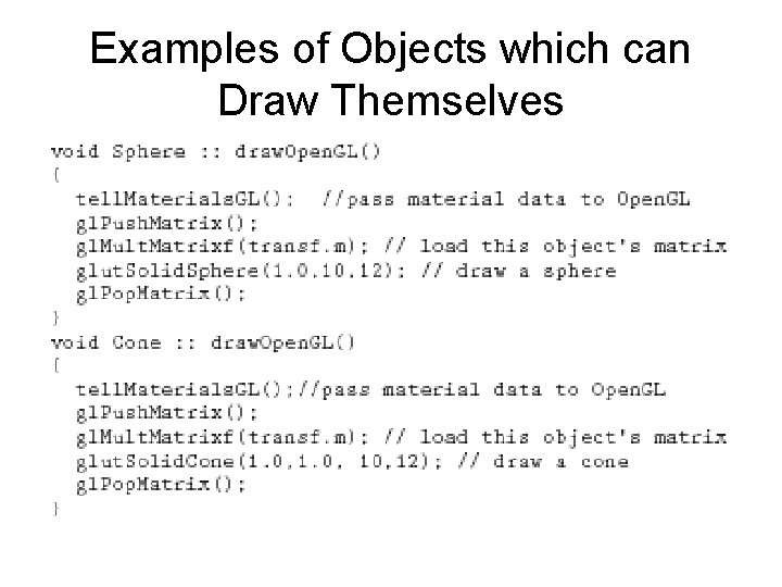 Examples of Objects which can Draw Themselves 