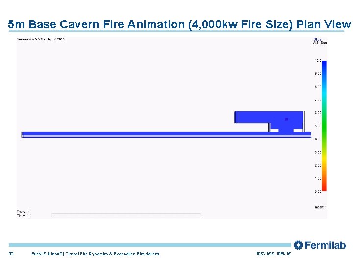 5 m Base Cavern Fire Animation (4, 000 kw Fire Size) Plan View 32