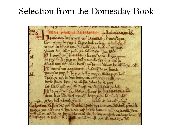 Selection from the Domesday Book 