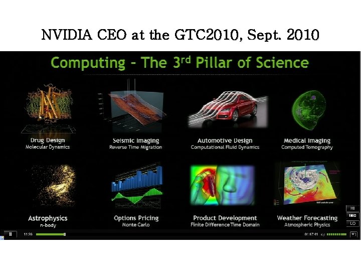NVIDIA CEO at the GTC 2010, Sept. 2010 NVIDIA CEO at the GTC 2010, Sept. 2010