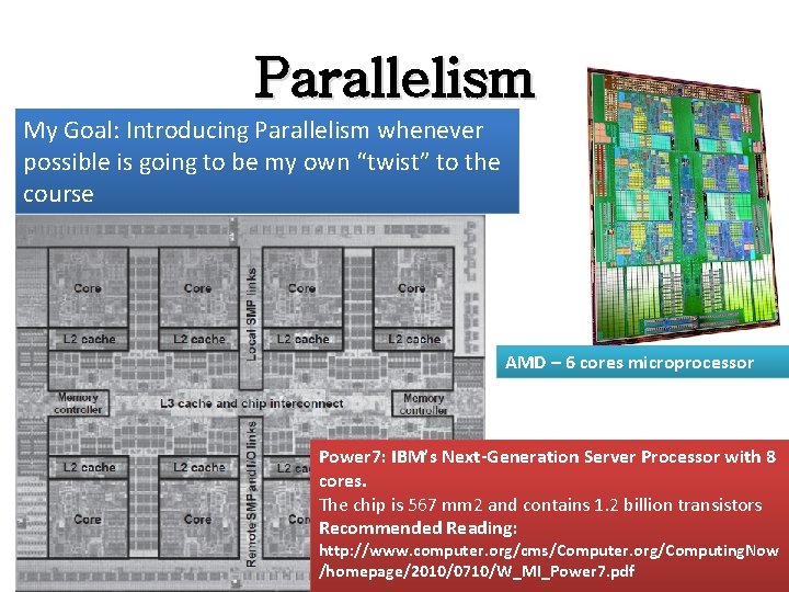Parallelism My Goal: Introducing Parallelism whenever possible is going to be my own “twist” Parallelism My Goal: Introducing Parallelism whenever possible is going to be my own “twist”