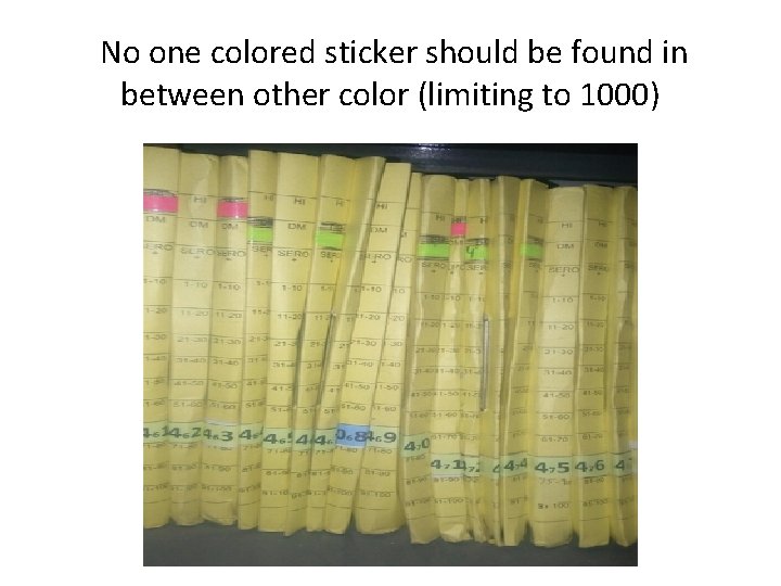  No one colored sticker should be found in between other color (limiting to