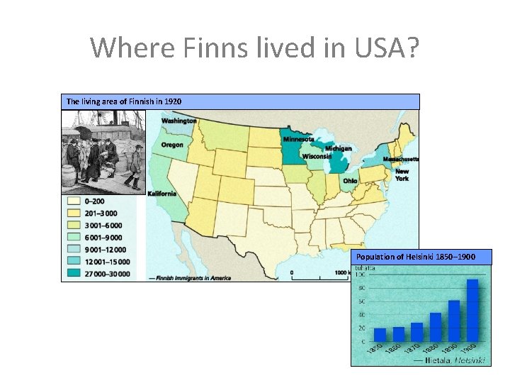 Where Finns lived in USA? The living area of Finnish in 1920 Population of