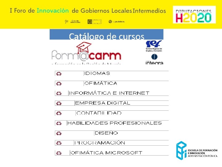 Catálogo de cursos Catálogo de cursos