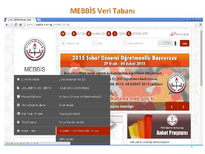 MEBBİS Veri Tabanı 4 