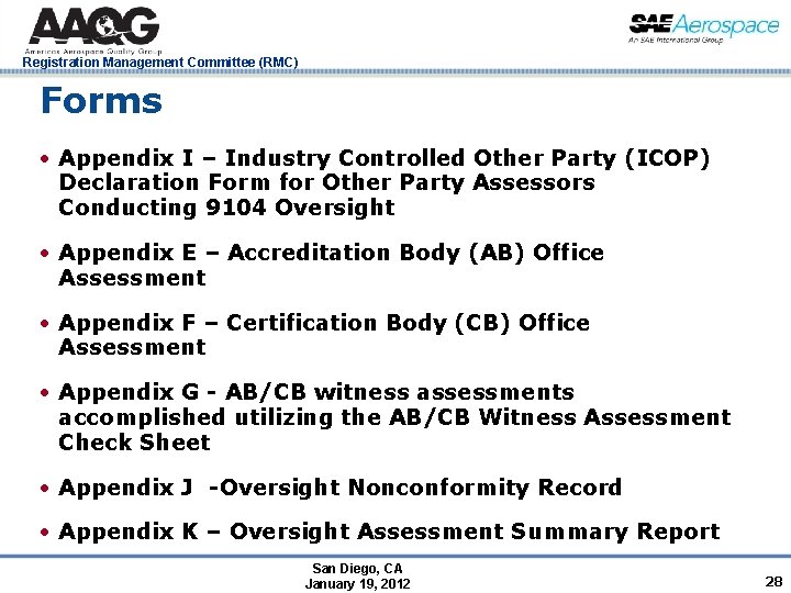 Registration Management Committee (RMC) Forms • Appendix I – Industry Controlled Other Party (ICOP)