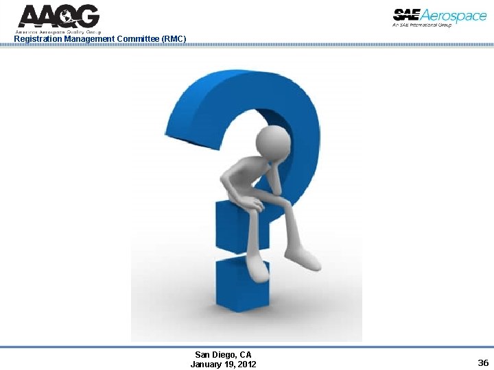 Registration Management Committee (RMC) San Diego, CA January 19, 2012 36 