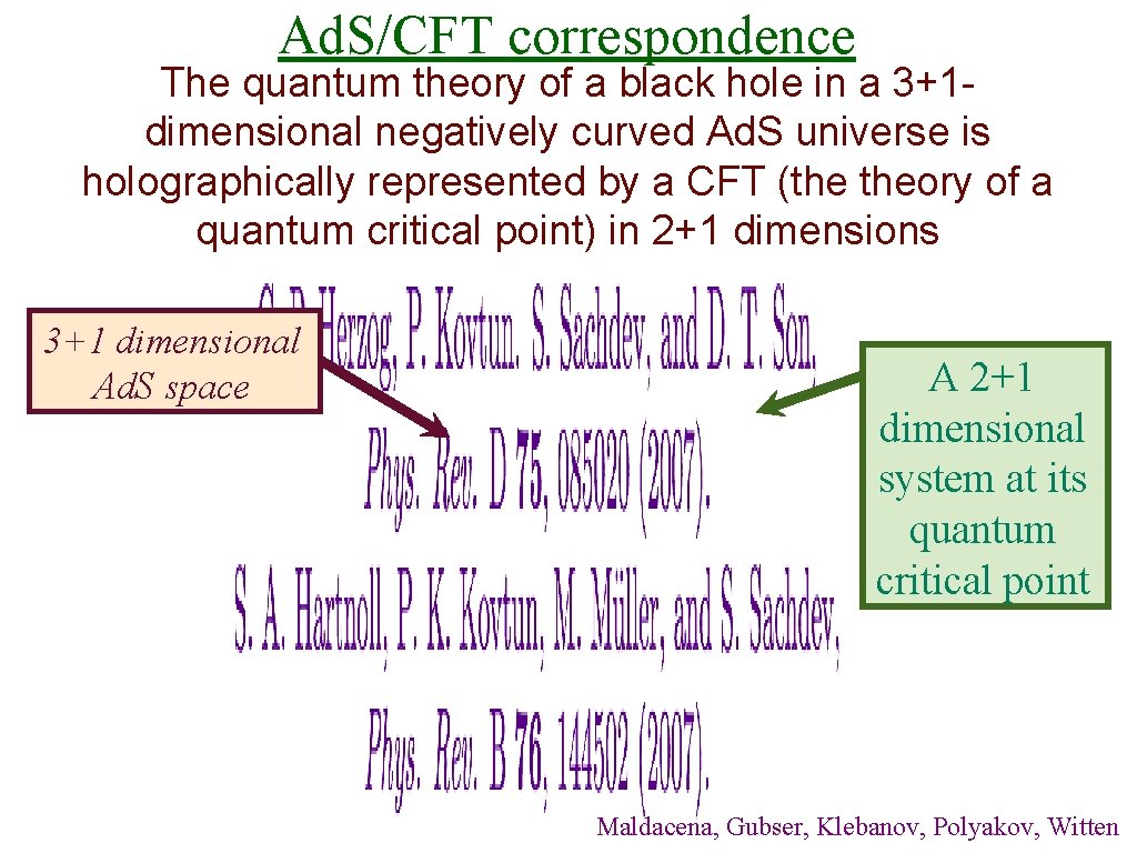 Ad. S/CFT correspondence The quantum theory of a black hole in a 3+1 dimensional