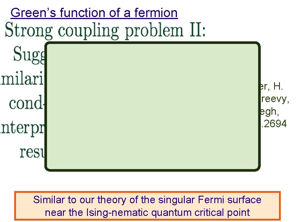 Green’s function of a fermion T. Faulkner, H. Liu, J. Mc. Greevy, and D.