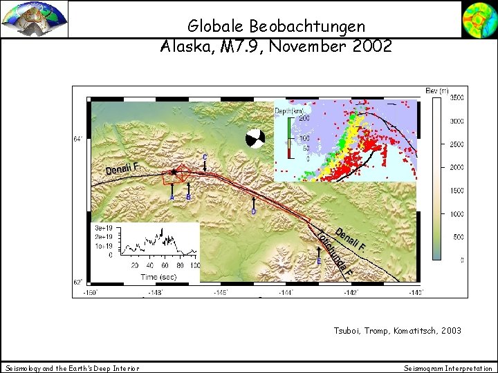 Globale Beobachtungen Alaska, M 7. 9, November 2002 Tsuboi, Tromp, Komatitsch, 2003 Seismology and Globale Beobachtungen Alaska, M 7. 9, November 2002 Tsuboi, Tromp, Komatitsch, 2003 Seismology and
