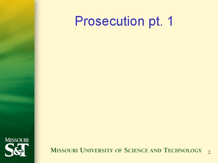 Prosecution pt. 1 2 