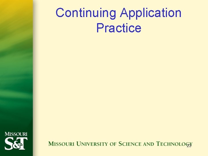 Continuing Application Practice 23 