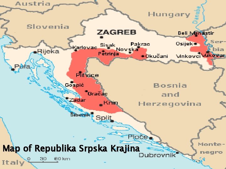 Map of Republika Srpska Krajina 