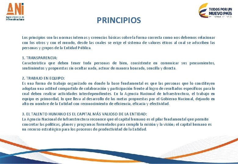 PRINCIPIOS Los principios son las normas internas y creencias básicas sobre la forma correcta