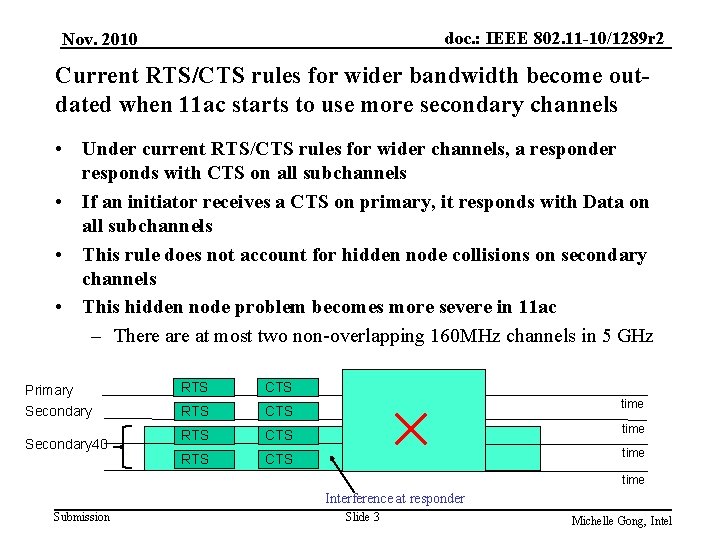 doc. : IEEE 802. 11 -10/1289 r 2 Nov. 2010 Current RTS/CTS rules for