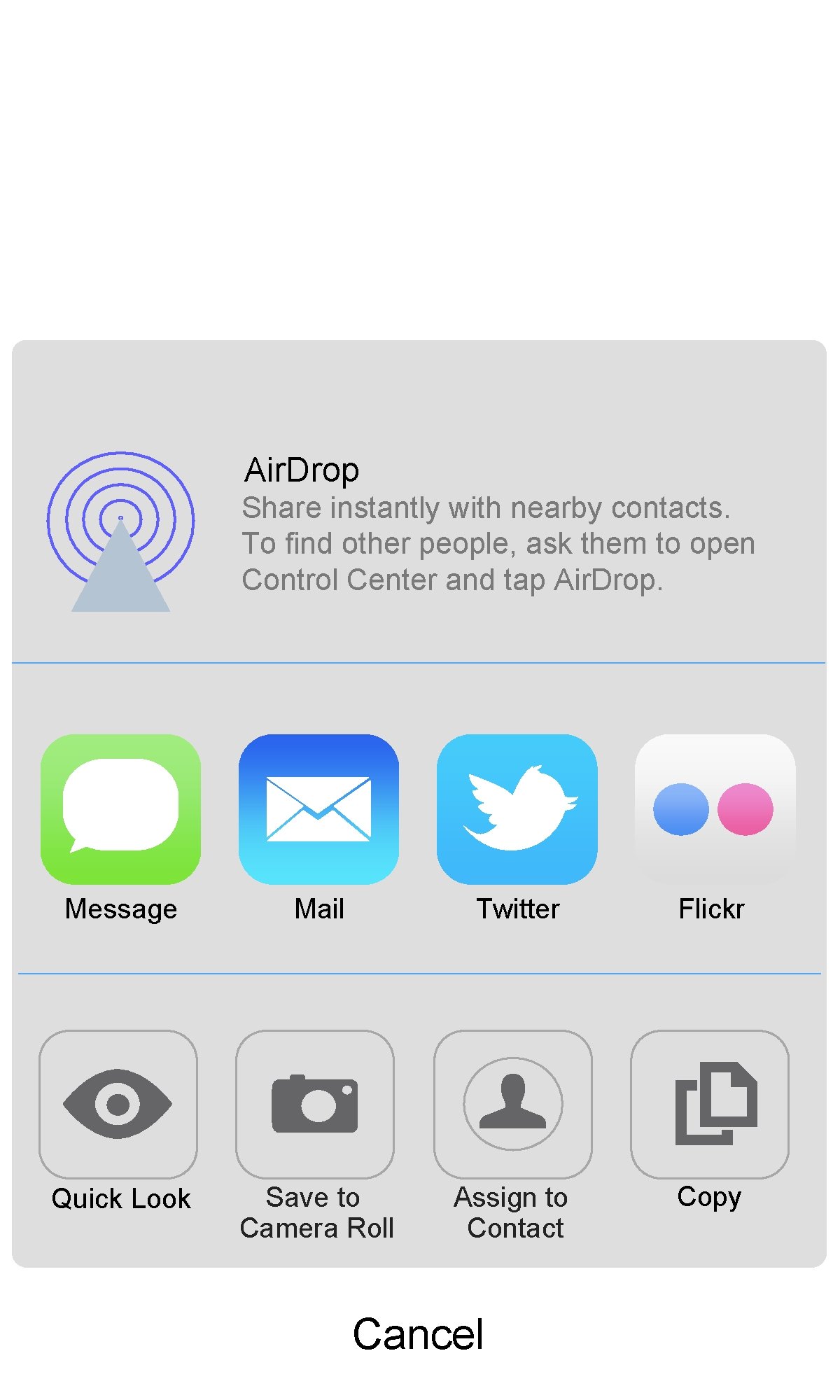 Air. Drop Share instantly with nearby contacts. To find other people, ask them to