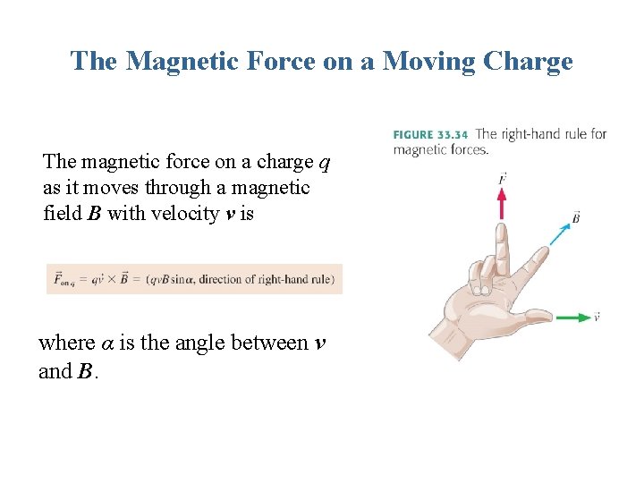 The Magnetic Force on a Moving Charge The magnetic force on a charge q